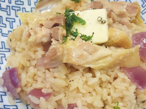 めんつゆバターで!(^^)子供が喜ぶ洋風鶏飯♪